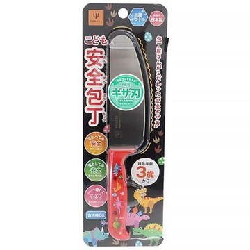 小禮堂 恐龍 日本製 抗菌菜刀 (紅集合款)