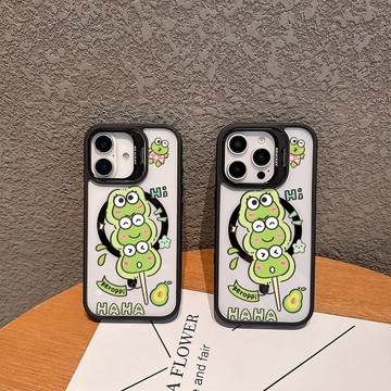 青蛙牛油果適用蘋果17/16promax手機殼iPhone15plus鏡頭支架14pro磁吸殼13透氣12硬殼11保護殼