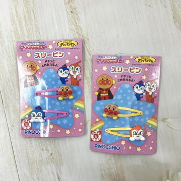 日本 Anpanman 麵包超人 彈力夾(2支入)-日本直送｜小鶴日貨
