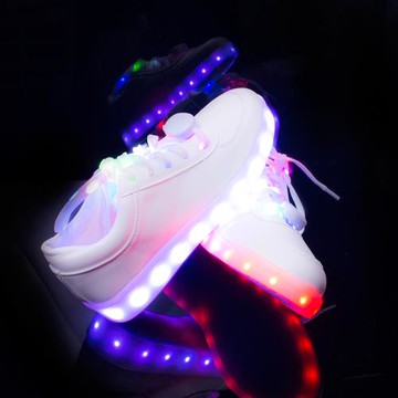 usb充電七彩閃光發光鞋led男女夜光潮休閑鞋學生熒光鬼步舞板鞋子