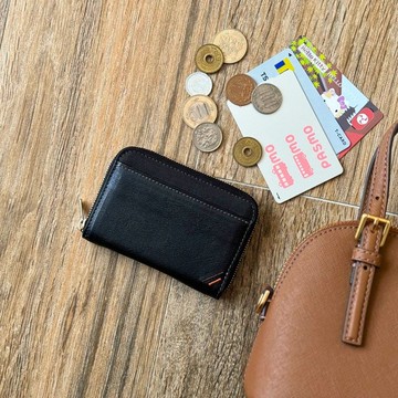 日本製【DUALLINE 迷你拉鍊短夾】革職人 拉鍊零錢包 拉鍊錢包