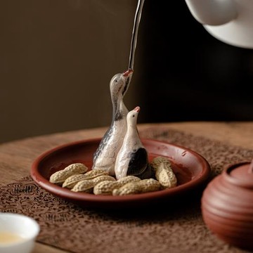 創意變色天鵝茶寵擺件可養趣味茶玩茶盤茶桌茶具配件客廳茶幾裝飾
