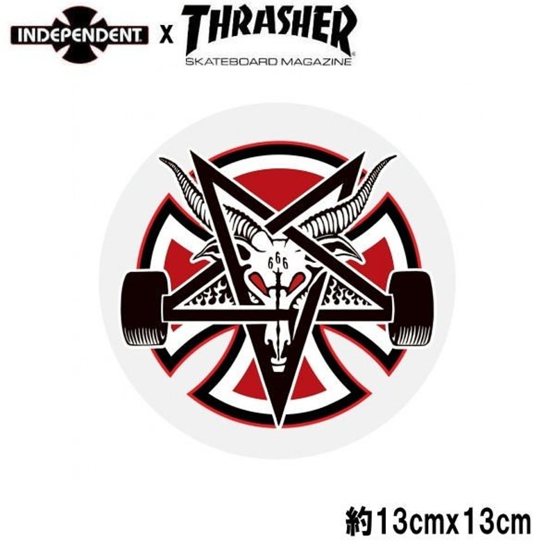 インディペンデント INDEPENDENT THRASHER スラッシャー コラボ PENTAGRAM CROSS STICKER 13cmx13cm ステッカー  シール スケートボード 2018-2019 通販 LINEポイント最大1.0%GET | LINEショッピング