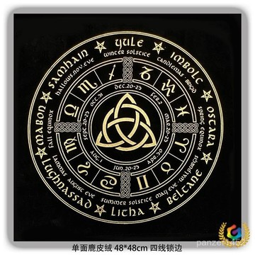 🔥桃園有貨🔥✅塔羅桌布十二星座月相tarot塔羅牌墊子黑色單麵鹿皮絨 W8FL