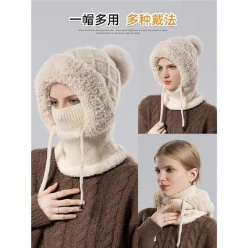 冬天保暖神器圍巾帽子女面罩圍脖一體棉帽東北哈爾濱雪鄉防寒裝備