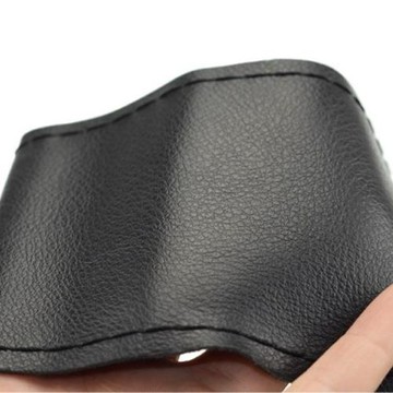 廠家批發 水柔皮方向盤套真皮手縫方向盤套手縫把套真皮把套 代發