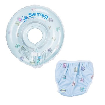 Swimava 馬卡龍嬰兒游泳脖圈/泳褲套裝組