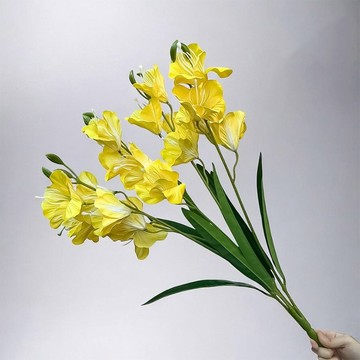 步步高升春節劍蘭招財黃仿真花花材(1入組)
