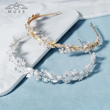 MUSE兒童歐美創意王冠發箍鑲鉆琺瑯水晶仙美發飾頭飾發帶女童公主