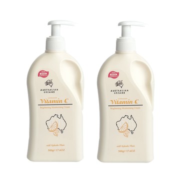 澳洲 G&M 維他命C亮白潤膚霜含卡卡杜家庭號(500g/瓶-2入組)