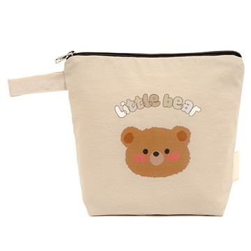 Semams 雙面防水圓形毛巾袋  小熊 淺棕色  20 x 18 x 5 cm