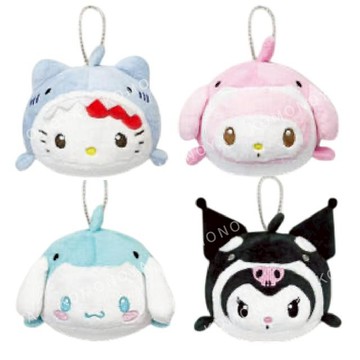小禮堂 Sanrio 三麗鷗 絨毛玩偶零錢包吊飾 (鯨鯊系列) 美樂蒂 酷洛米 大耳狗
