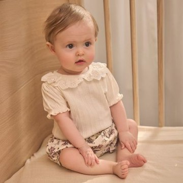 Brands4kids 素面米色短袖包屁衣_Enfant系列