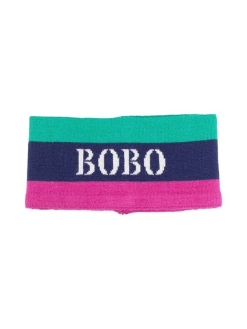 Bobo Choses - intarsia-knit striped head band - kids - Polyester/Viscose/Polyamide - 54 cm - Blue