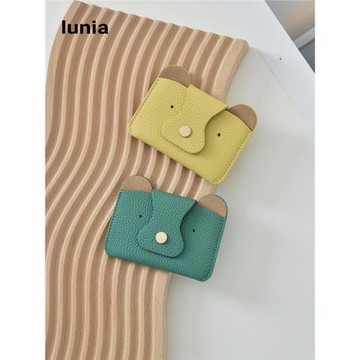 lunia原創可愛狗狗ins風小卡包女士超薄按扣真皮卡片套小眾設計