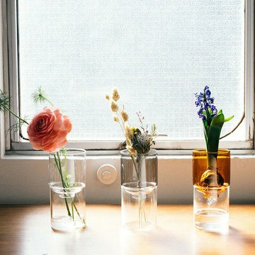 《HARIO》有璃日日琥珀/清透/灰黑花器(GK-200-AB/GK-200-T/GK-200-TB)玻璃花瓶