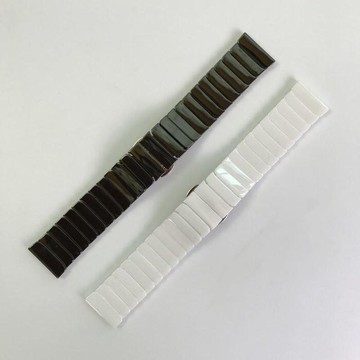 20mm22MM全陶瓷竹節蝴蝶扣錶帶 適用于三星S3、華米等智能手錶錶帶