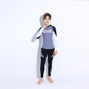 2025新款泳衣分體中大童防曬男童兒童游潛水服親膚長袖泳裝透氣三