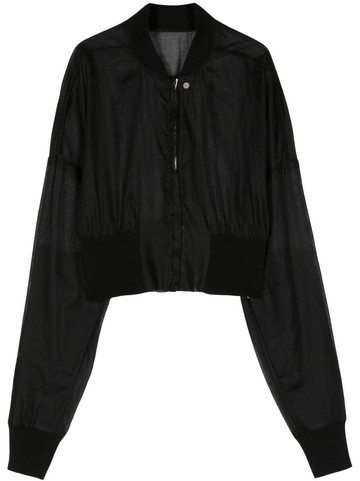 Rick Owens - Flight semi-sheer bomber jacket - women - Organic Cotton/Organic Cotton - 42 - Black