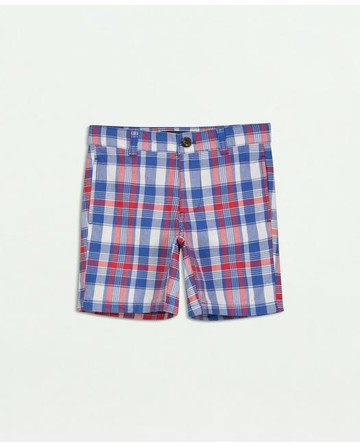 Brooks Brothers Boys Cotton Madras Shorts | Red | Size 12