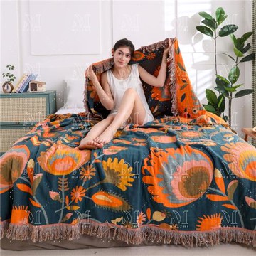 新款簡約夏季柔軟親膚純棉紗布雙人午睡辦公室床蓋蓋毯夏涼被