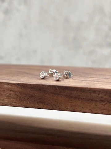 天然鑽石耳環 天然南非鑽石 白K金 18K K750
