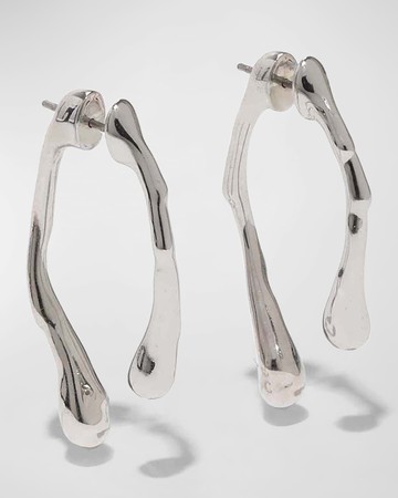 Silvertone Drippy Post Earrings