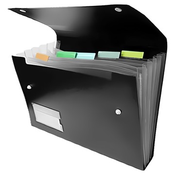 HFPWP 超聯捷 環保無毒 6層分類公事包 + 名片  F4310-N-BK  1本