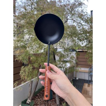 日式潑油小鐵鍋熱油淋油澆油鍋手持煎蛋輔食煎鍋水舀子大頭鐵湯勺