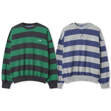 Chemistry_Boys - 韓國 MTE473 POOLLOOP STRIPE 橫條 大學T (二色)