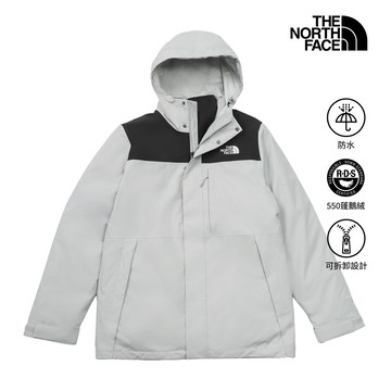 【線上獨家款】男款灰色DRYVENT防水羽絨內裡三合一外套｜8GJ6C3F