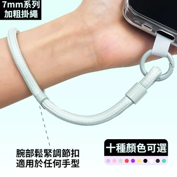 【批發 台灣】7MM加粗手機掛繩夾片+可調節抽繩背帶繩 防丟防摔斜挎掛脖繩 高質感吊繩 多色可選