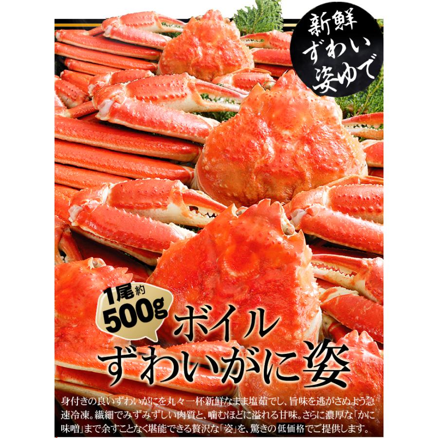 かに 大特価 ボイルずわいがに 姿 1尾 500g前後 蟹 カニ 送料無料 冷凍便 食品