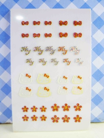 【震撼精品百貨】Hello Kitty 凱蒂貓~KITTY貼紙-指甲貼紙-紅花頭