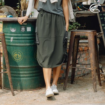 ADISI 女三季撥水可調節工裝長裙 AD2491064 軍綠｜城市綠洲