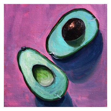 鱷梨繪畫油水果原創藝術食品藝術品廚房帆布藝術