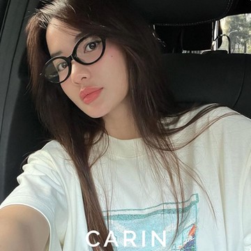 CARIN NewJeans配戴款 橢圓膠框光學眼鏡/黑色#AINO C1