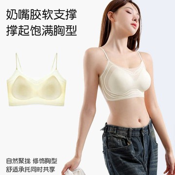 🚀虧本到貨🚀日本🇯🇵夏季冰絲涼感內衣女薄款無痕果凍膠軟支撐小胸聚攏背心式美背文胸