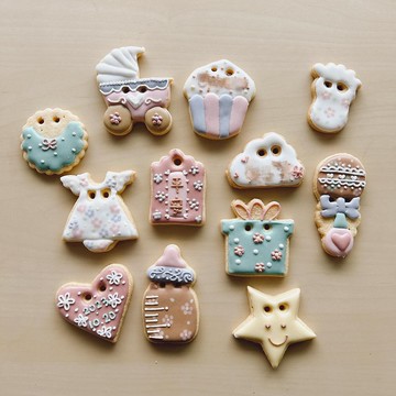 NIJI Cupcake 莫蘭迪風收涎糖霜餅乾組合