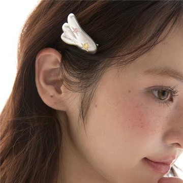 CRUZ星星天使翅膀鋯石發夾可愛疊戴夾子發飾劉海夾