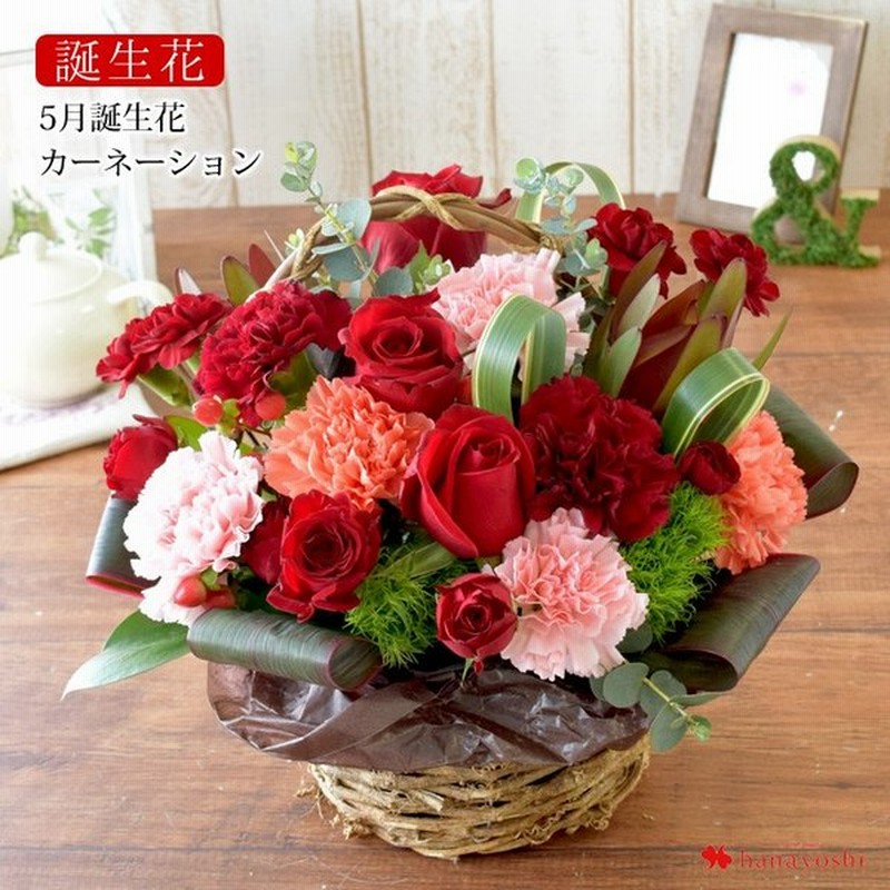 誕生花を使ったアレンジメント 生花アレンジmサイズ 5月 カーネーション 花 誕生日 プレゼント お誕生日 お祝い 還暦祝い 米寿 古希 喜寿 通販 Lineポイント最大0 5 Get Lineショッピング