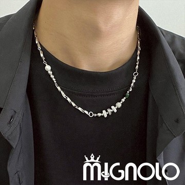 MIGNOLO💫扭轉碎銀項鍊 鈦鋼項鍊 項鍊 嘻哈項鍊 316L醫療鋼