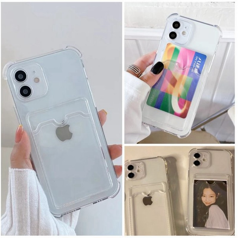 Iphoneケース カード入れ 背面収納 韓国 写真入れる カード 収納 透明 クリア Iphone12pro Iphonexr 通販 Lineポイント最大0 5 Get Lineショッピング