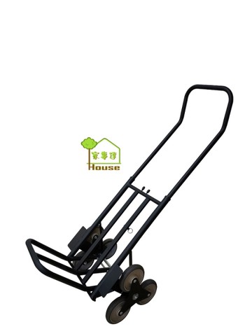 [ 家事達 ] 台灣GTMH-可收折鐵製手推車-二代(6"爬階輪) (黑砂)+織帶綁繩