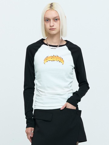 RAGLAN FRAME L/S TOP [BLACK]