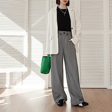 OB嚴選-抽繩收腰打褶落地直筒褲《BA7741-》