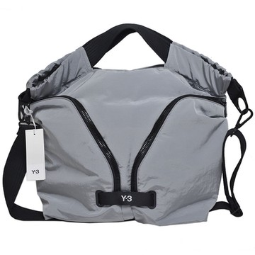 Y-3 UT TOTE 高質感尼龍字母Y-3 Logo刺繡山本耀司大手提斜背兩用包(煙灰色/H63112)