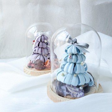 手作 聖誕禮物/纏花工藝 微型聖誕樹玻璃罩 / 聖誕限定