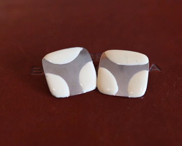 Vintage 方形琺琅耳夾