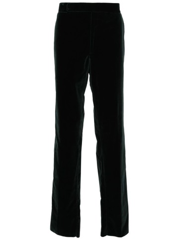 Ralph Lauren Purple Label - mid-rise velvet straight-leg trousers - men - Cotton/Viscose - 36 - Green